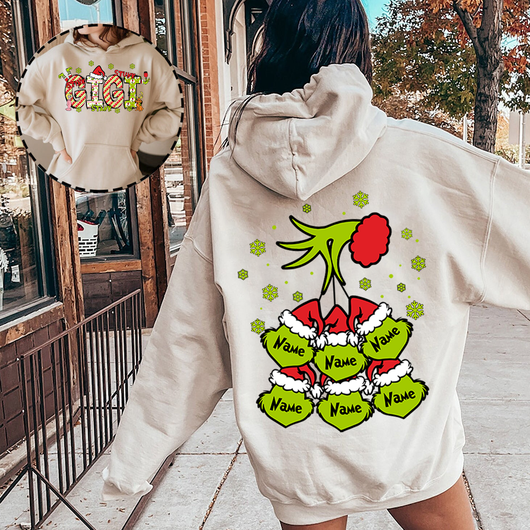 Personalized Nickname And Kids Names Christmas 2025 Sweatshirt Coquette Bow