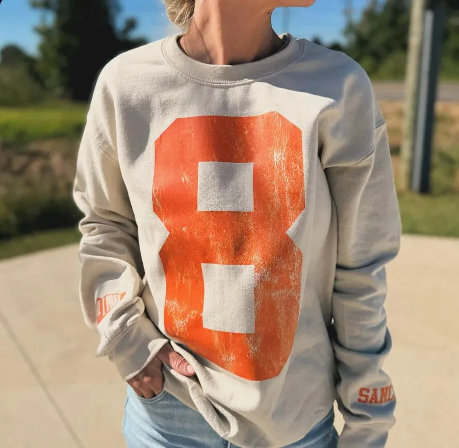 Custom Vintage Varsity Number or Letter Sweatshirt | Personalized Print Team Birthday or City Hoodie