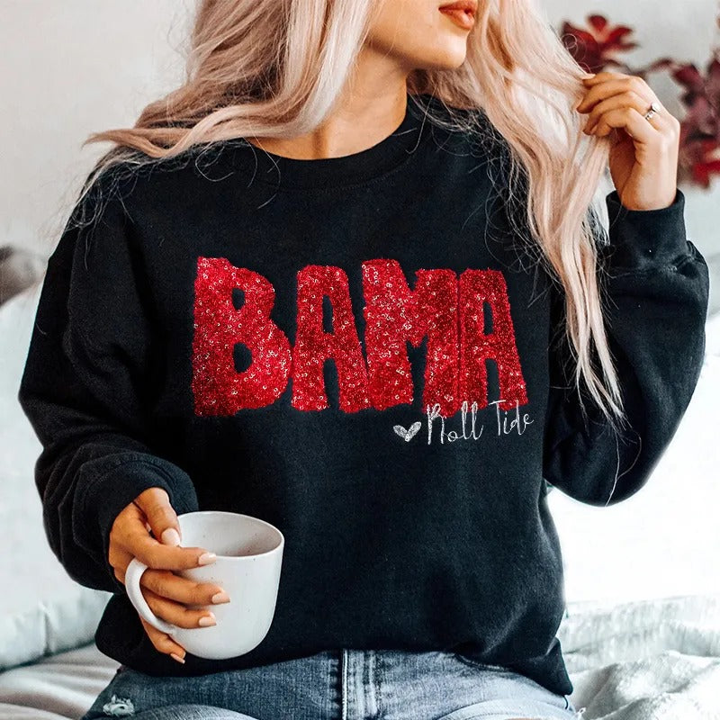 Custom Personalized Sequin Applique Gameday Team Name Mascot Sweatshirt