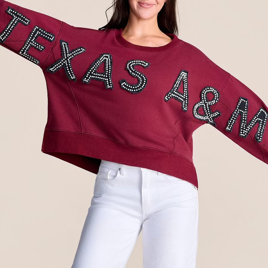 Custom All-Star Distressed Pullover | Texas A&M Aggies Game Day Sweatshirt