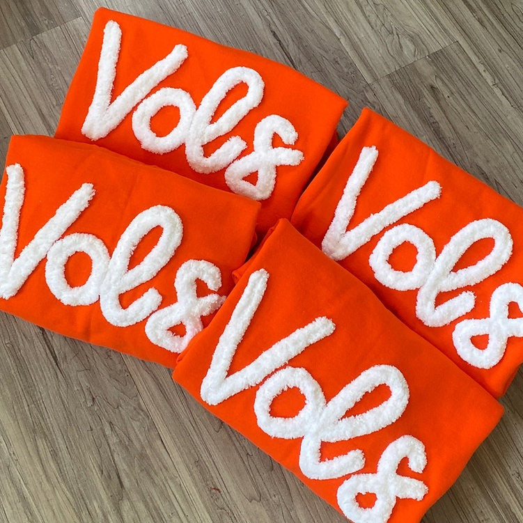 Custom Team Crewneck Sweatshirt Embroidered with Chenille Yarn