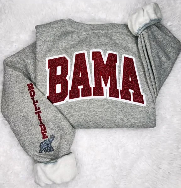 Custom Team Glitter Embroidered Sweatshirt Hoodie T-shirt