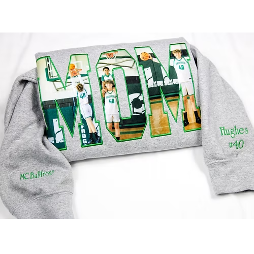 Custom Photo Embroidered Sweatshirt Hoodie T-shirt, MAMA/MOM/DAD Sweatshirt