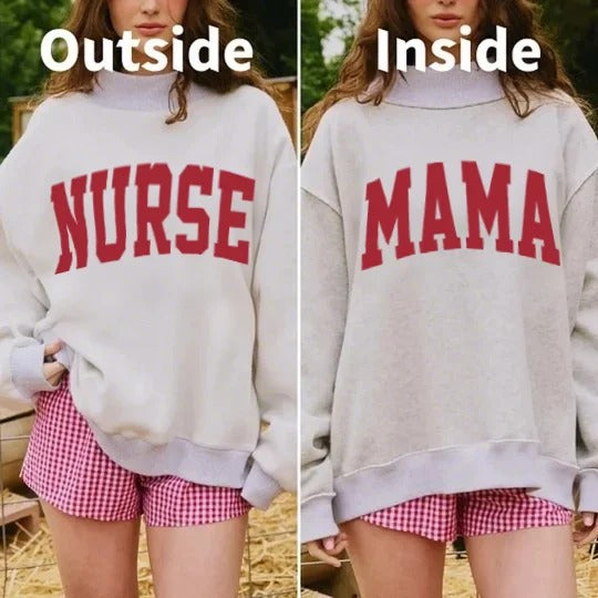 Custom Career Reversible Mockneck – Personalized Workwear Sweatshirt | Christmas Gift for Mom