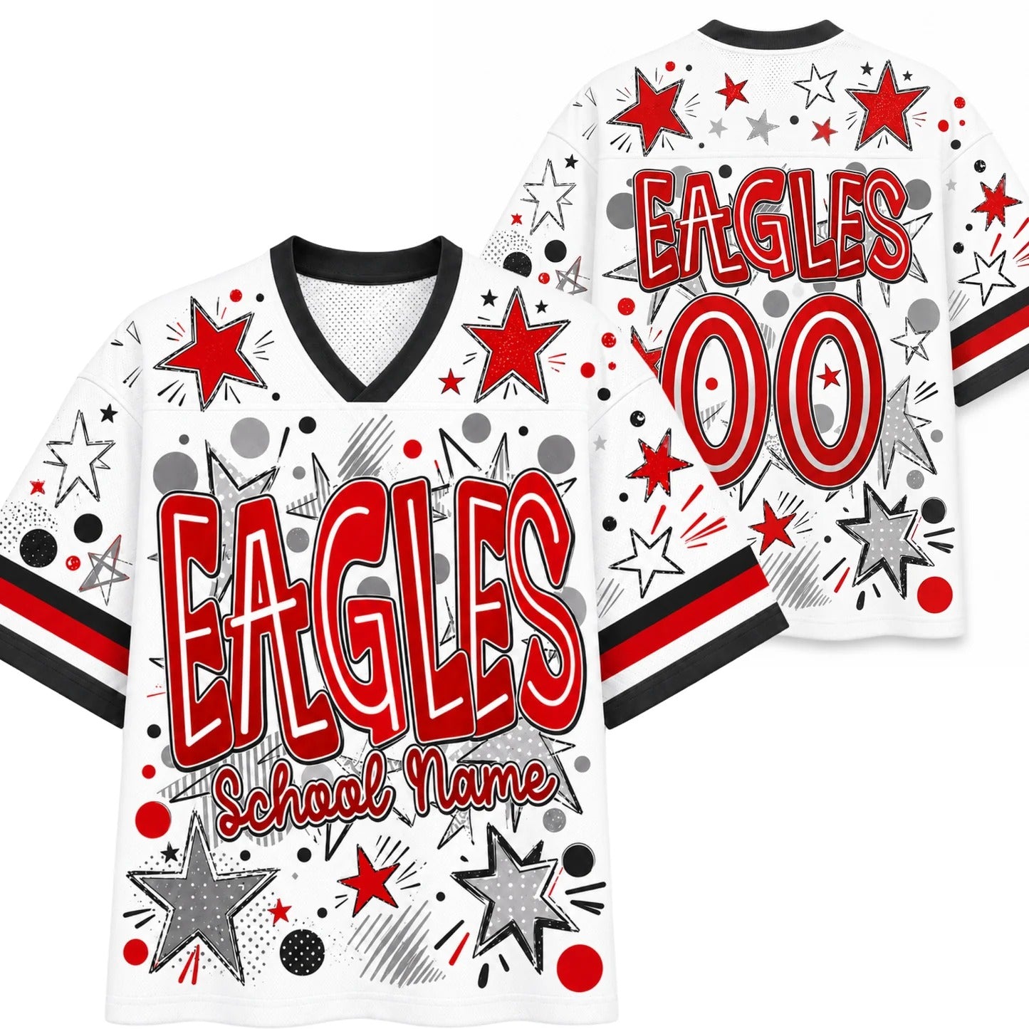 Custom College Mascot Neon School Name Floral Mesh Jersey | Game Day Wear