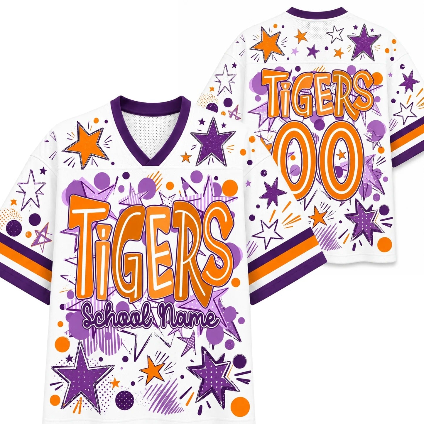 Custom College Mascot Neon School Name Floral Mesh Jersey | Game Day Wear