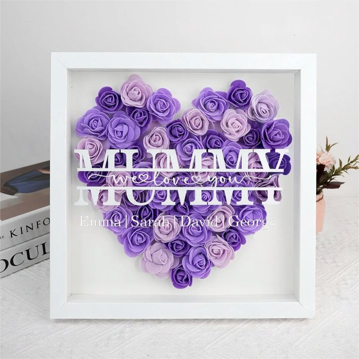 Mum We Love You - Personalized Flower Shadow Box | Mother’s Day gift