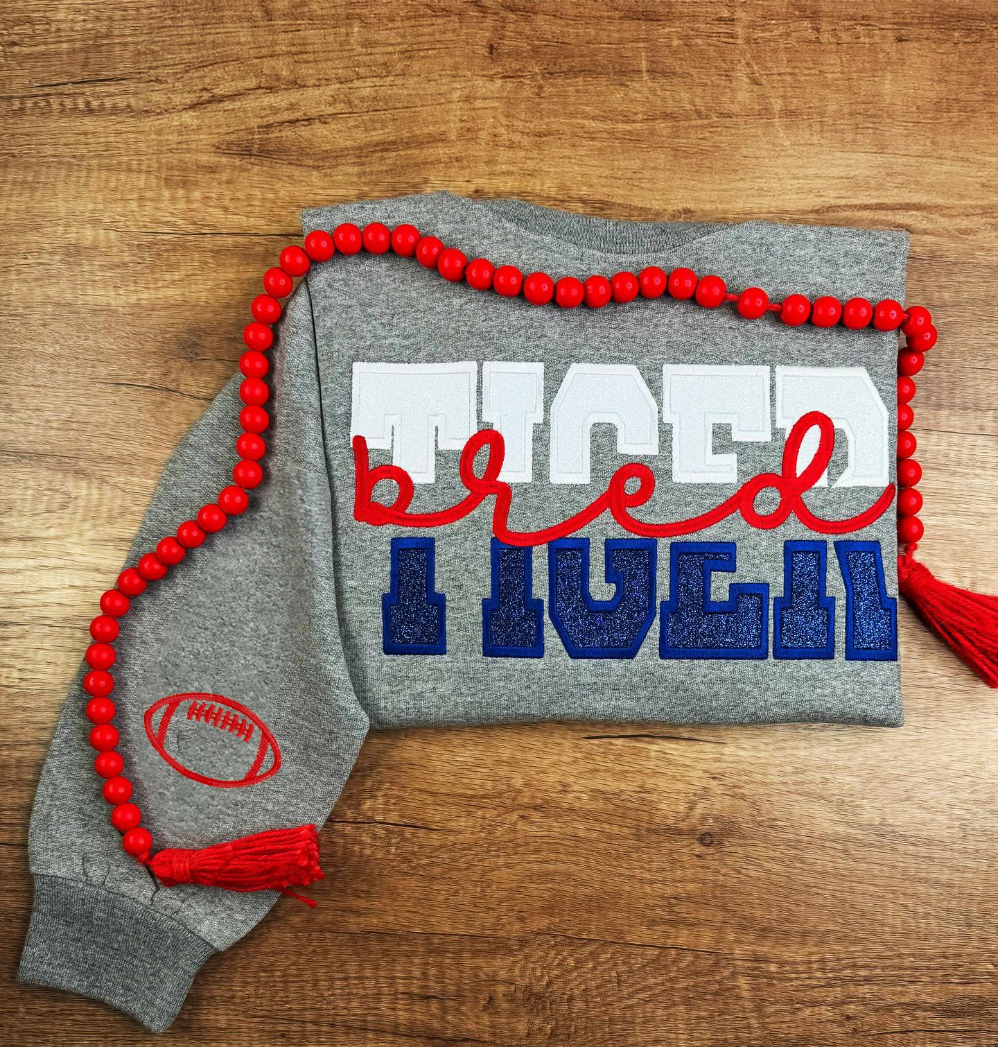 Custom Half + Half Glitter Embroidered Sweatshirt