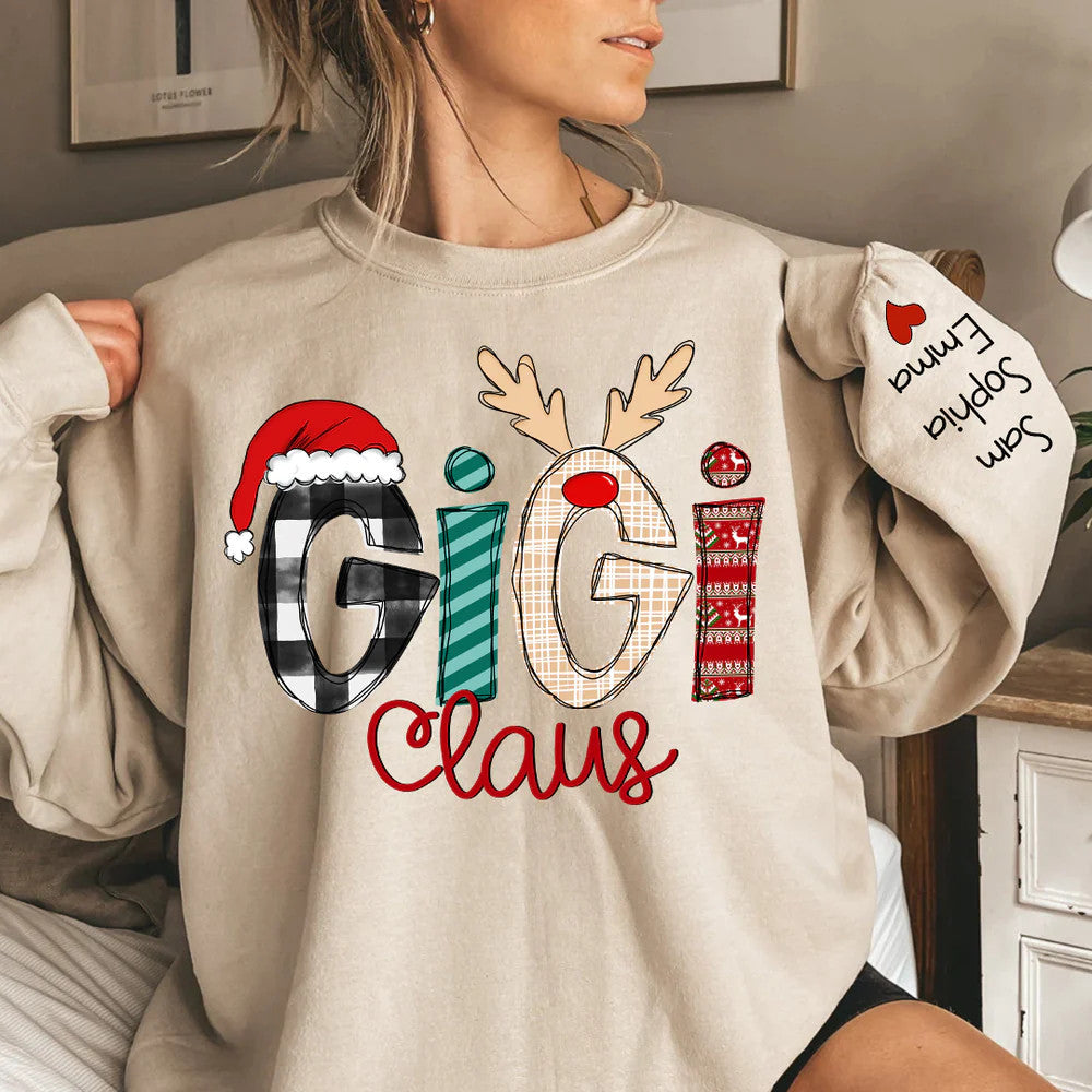 Custom Merry Christmas Gigi Claus Sweatshirt | Christmas Gift for Mom
