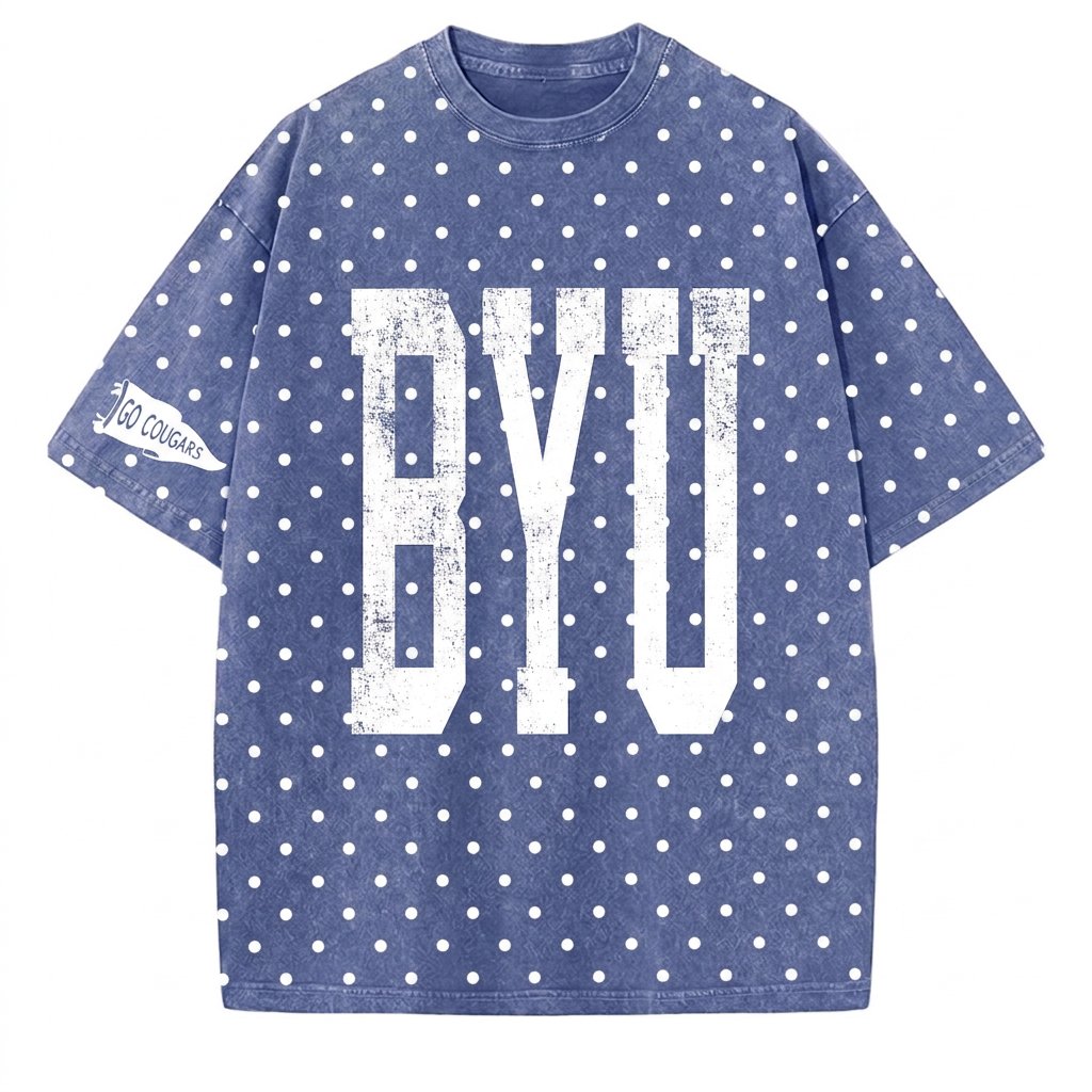 BYU - College Team Vintage Polka Dot Washed T-Shirt