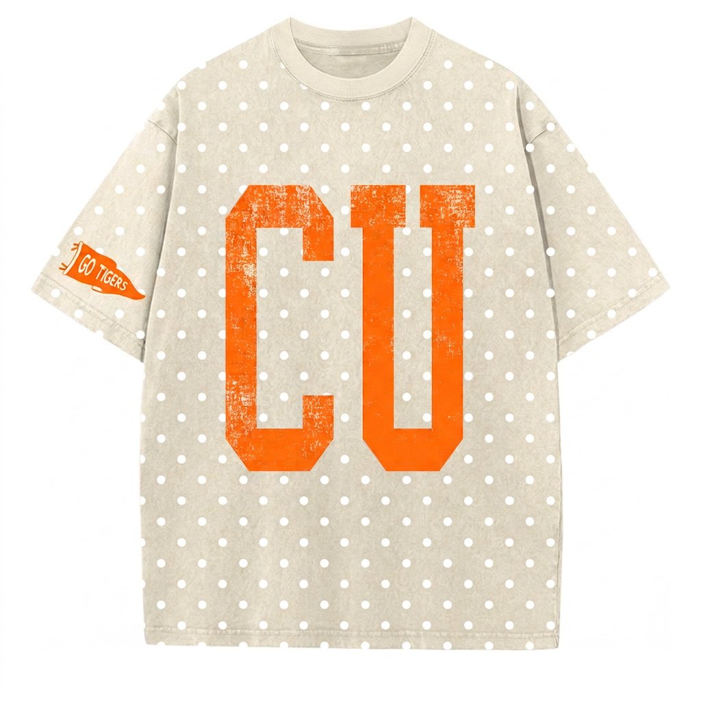 Clemson - College Team Vintage Polka Dot Washed T-Shirt