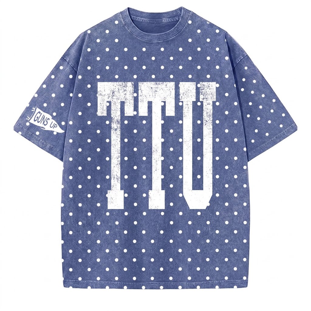 TTU - College Team Vintage Polka Dot Washed T-Shirt