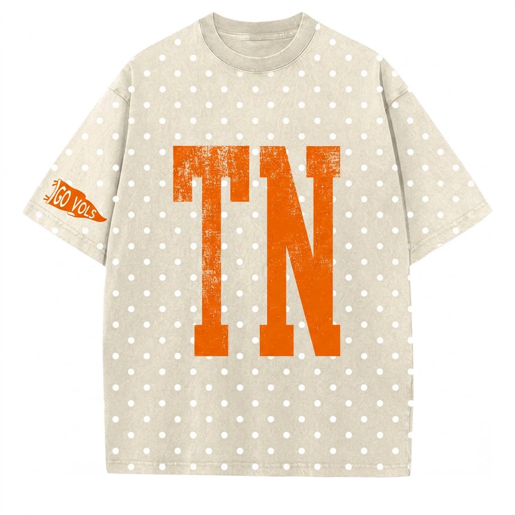 Tennessee - College Team Vintage Polka Dot Washed T-Shirt