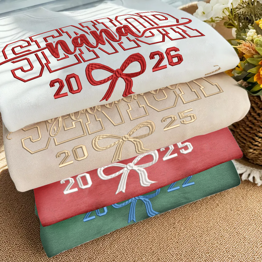 Custom Embroidered Sweatshirt Senior Mama, Nana, Grandma, Bestie, Auntie 2026 | Mother's Day Christmas Gifts for Mom