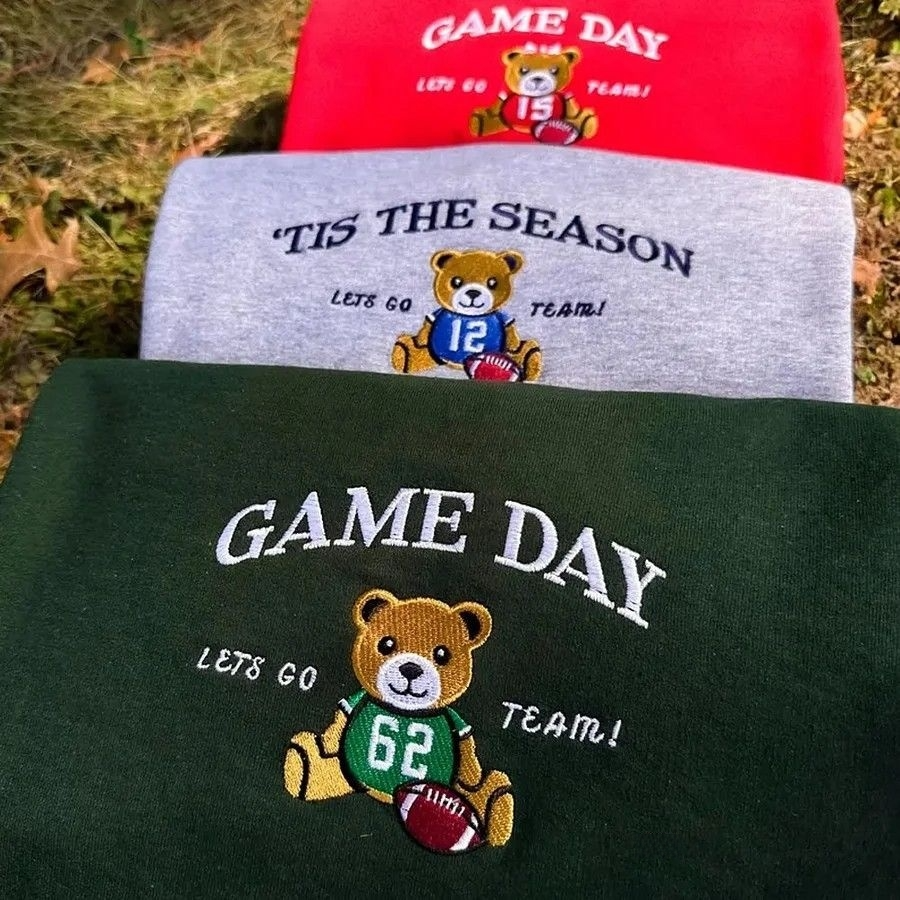 Personalized Embroidered Game Day Sweatshirt Football Season Crewneck