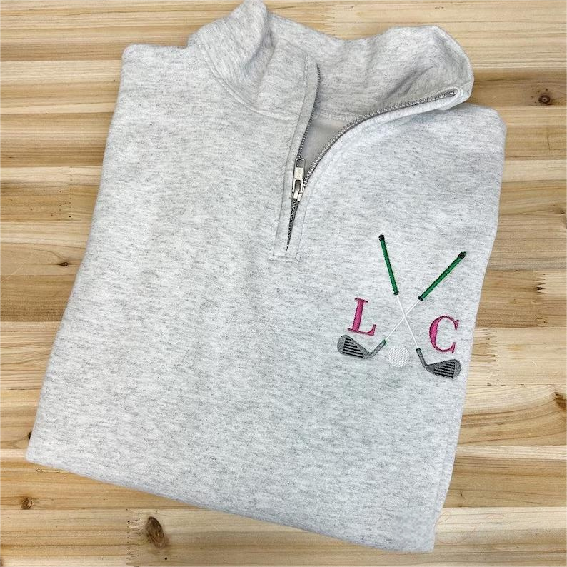 Custom Embroidered Golf Quarter Zip Sweatshirt