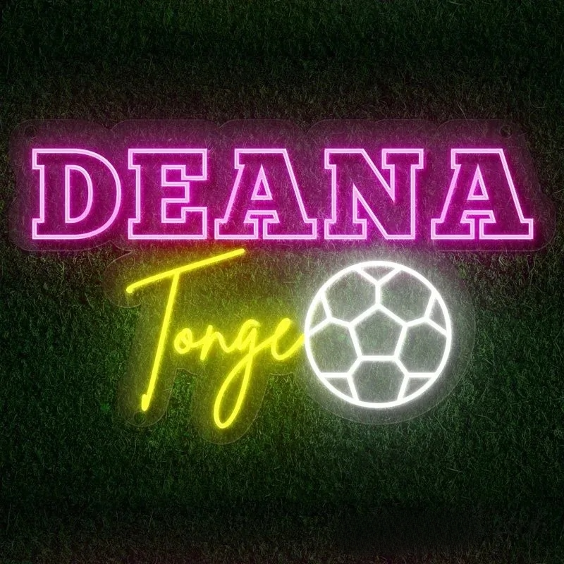 Two Line Neon Name Sign LED Custome Sports Decor Sport Lover Gifts
