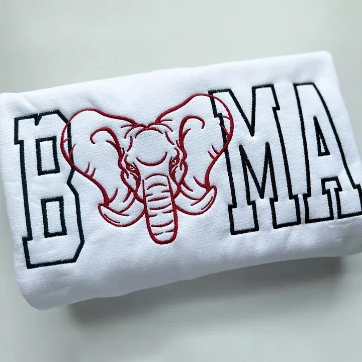 Personalized Mascot and Team Name Outline Embroidered Sweatshirt | Gifts for Sports Mom