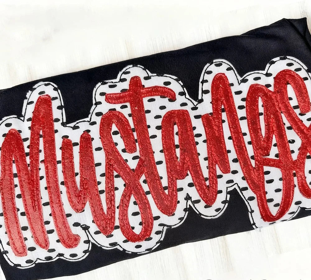 Personalized School Spirit Applique Sweatshirt Glittered Applique Embroidery Team Name Apparel