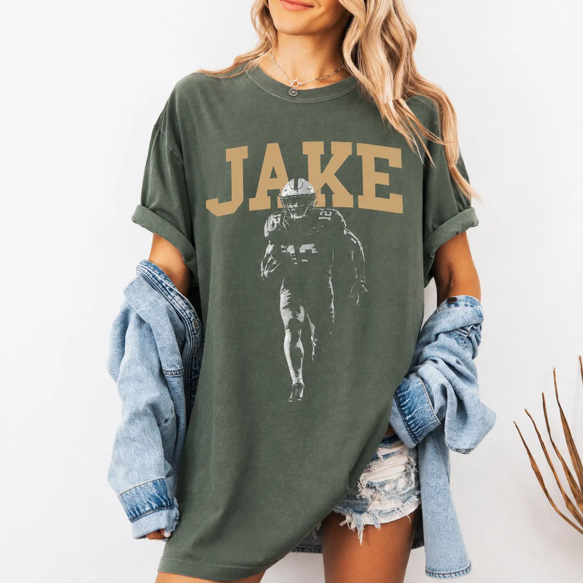 Custom Name & Player Photo Vintage Tee – Personalized Football Star Graphic T-Shirt