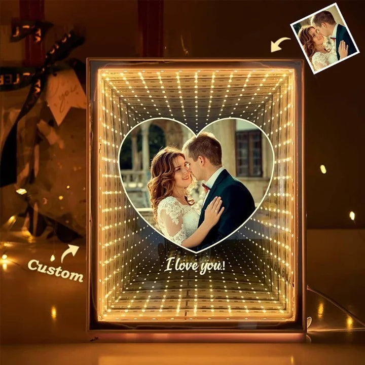 Custom Couple Photo Love Corridor Mirror Lamp