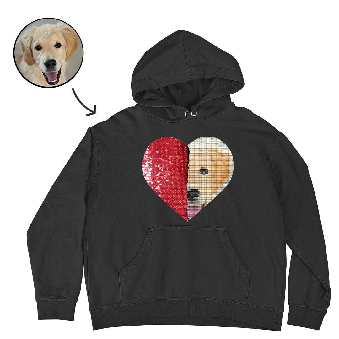 Custom Pet Photo Flip Sequin T-Shirt | For Pet Lover