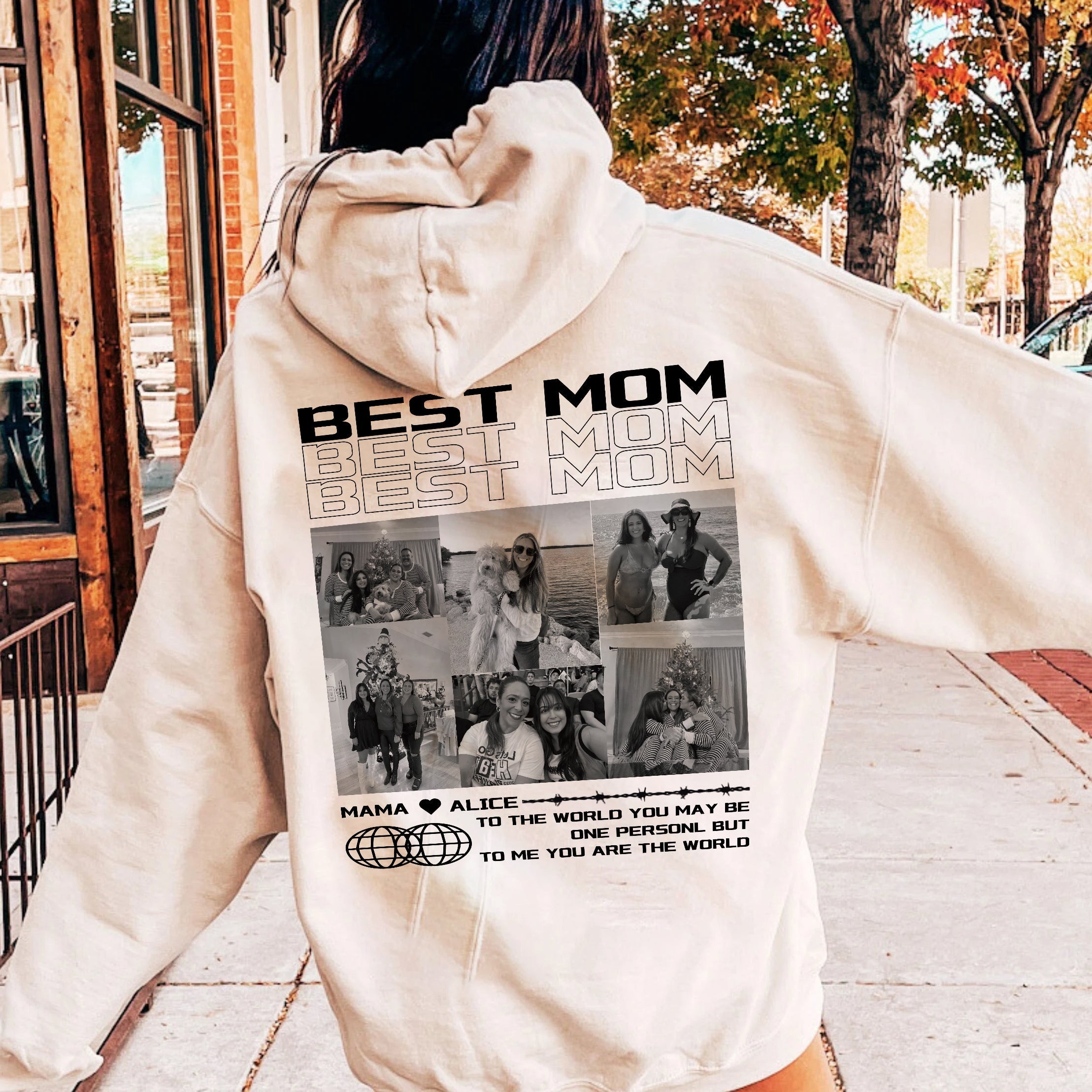 Mother's Day Unique Custom Photo Vintage T-shirt,Hoodie Gift For Mom