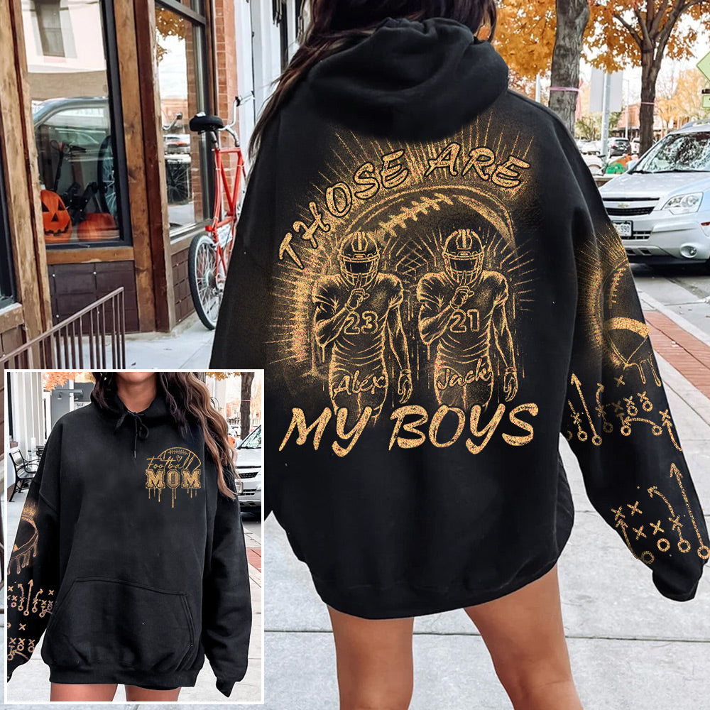 Those Are My Boys – Personalized Bleach Style Football Shirt for Football Moms, Kids’ Game Day Tee, NA02