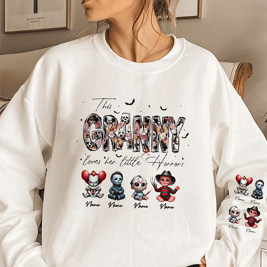 Personalized This Mama Loves Her Little Horrors Spooky Season Halloween Sweatshirt With Kids Name