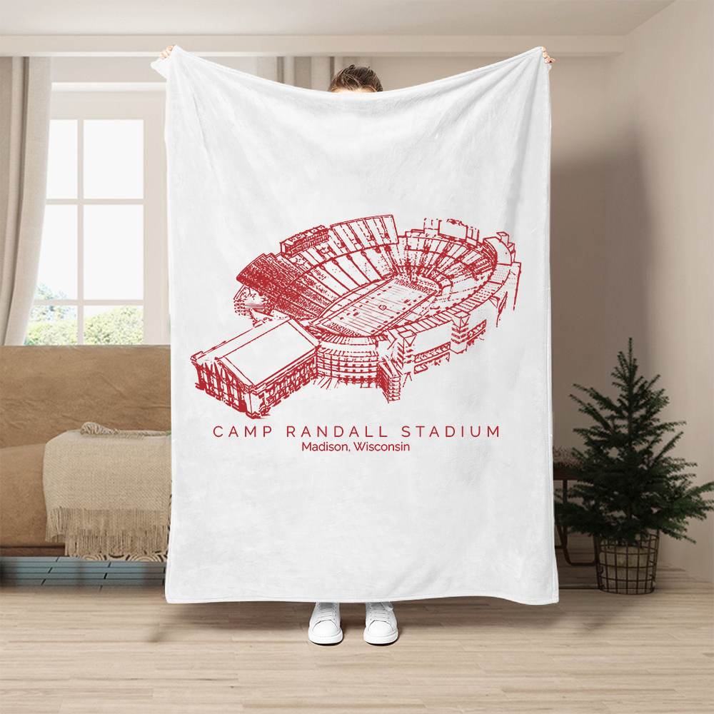 Custom Stadium Blanket Camp Randall Stadium - Wisconsin Badgers football,College Football Blanket