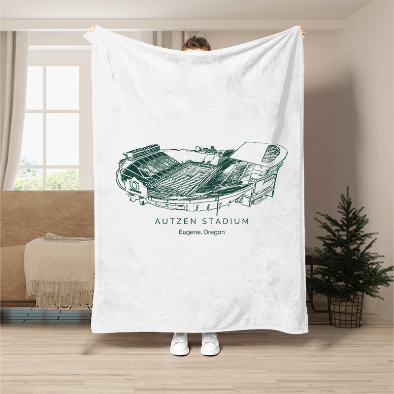 Custom Stadium Blanket Autzen Stadium - Oregon Ducks football,College Football Blanket