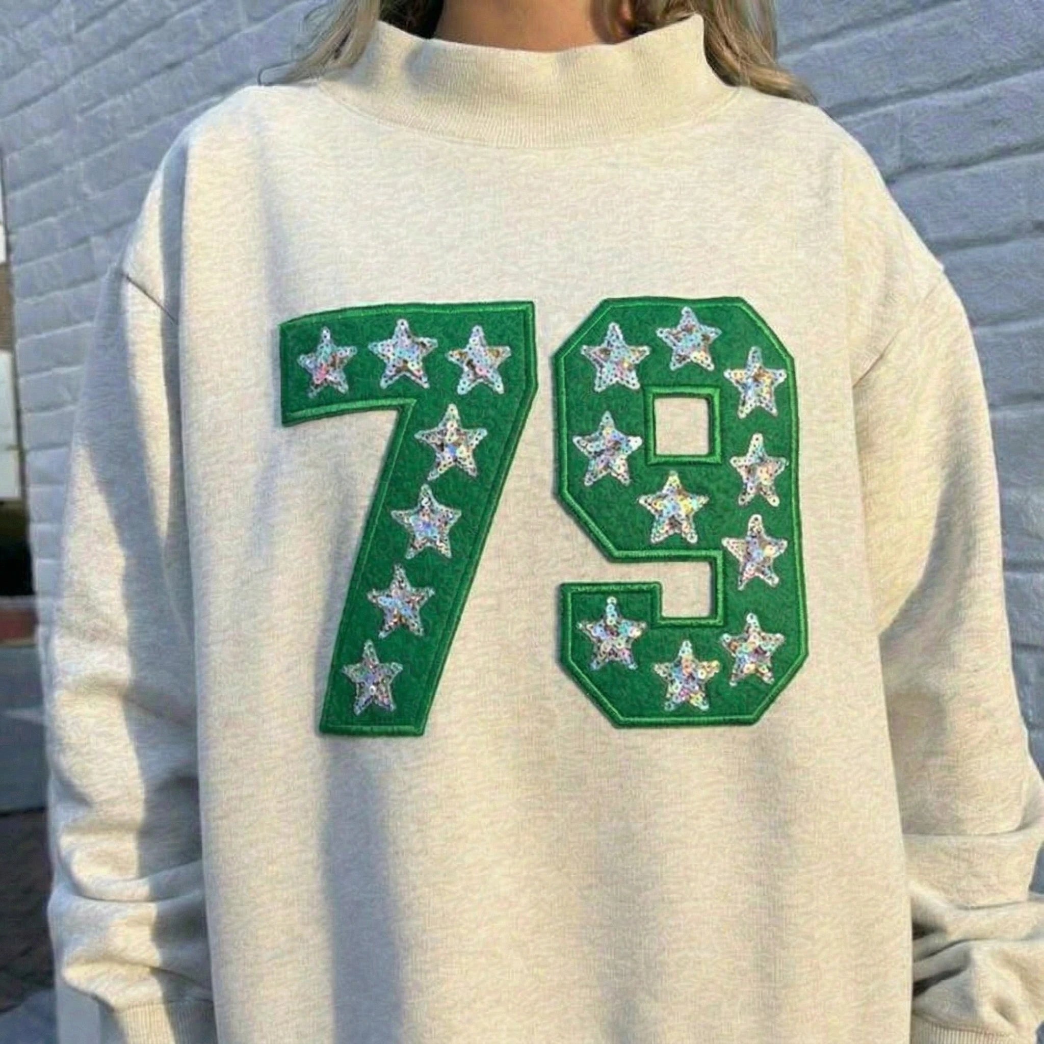 Custom Sequin &Glitter Team Number & Letters Mockneck – Personalized  Numbers Mockneck