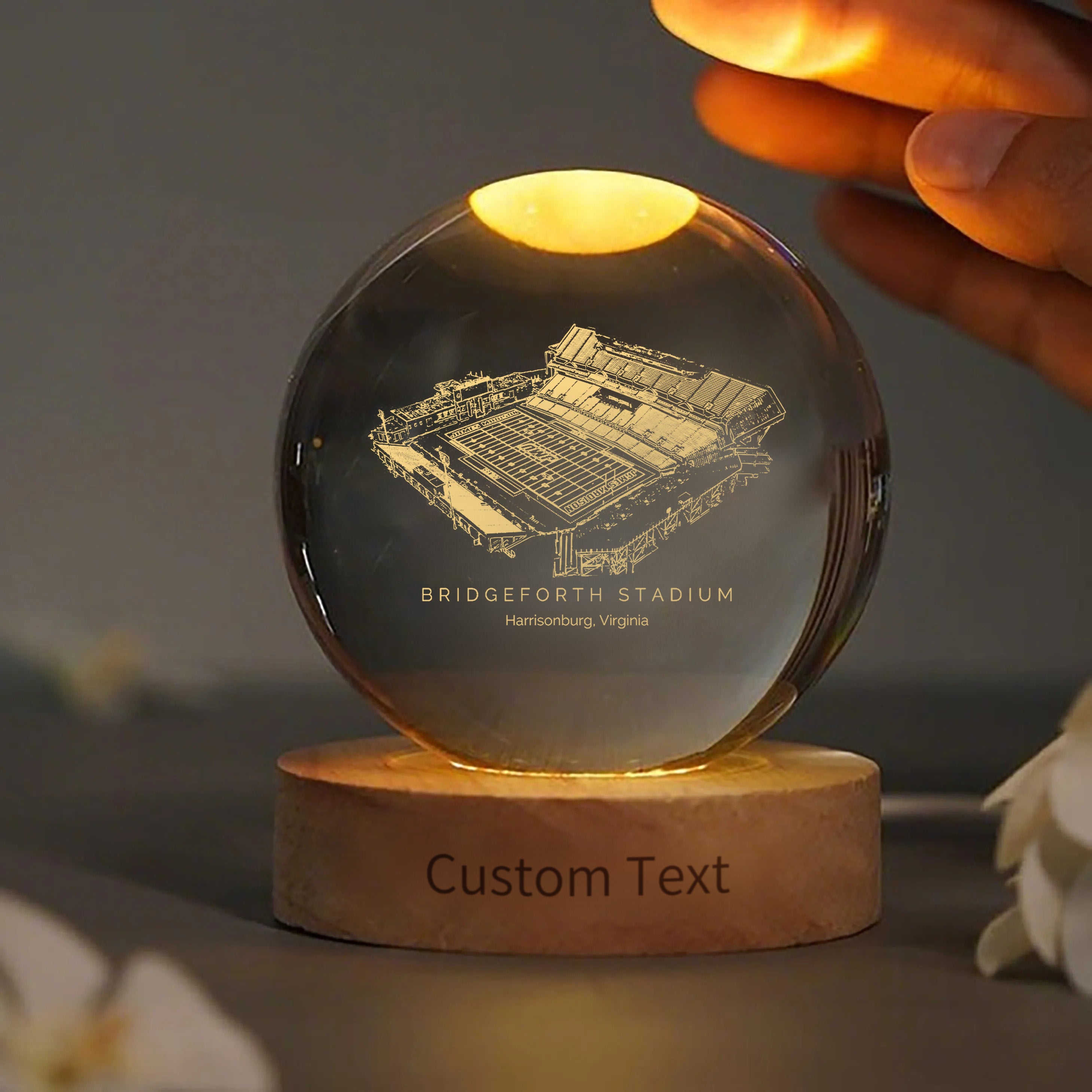 Bridgeforth Stadium 3D Spherical Crystal Ball Lamp | Game Day, Christmas for Sports Fans