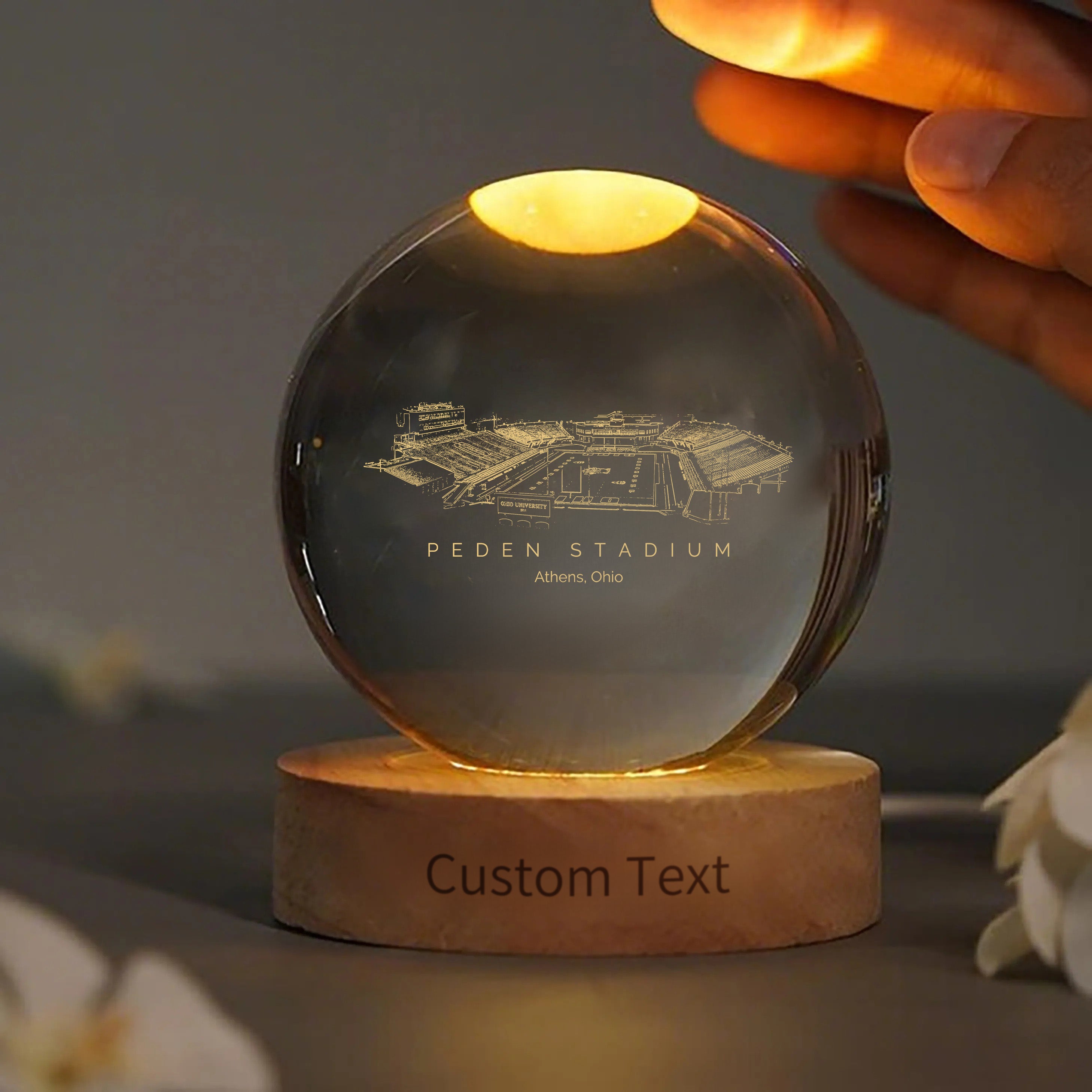 Peden Stadium 3D Spherical Crystal Ball Lamp | Game Day, Christmas for Sports Fans