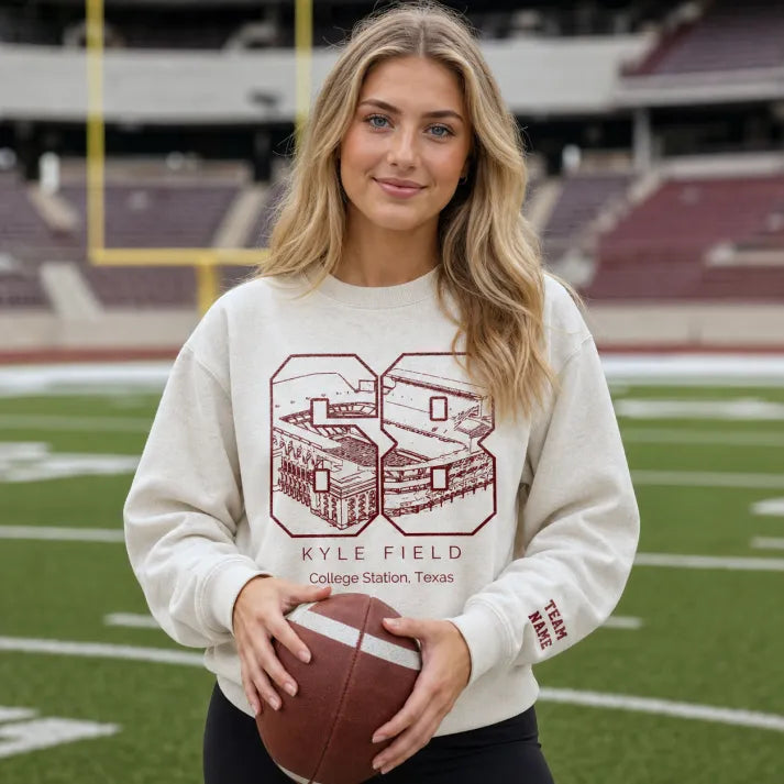 Kyle Field Stadium - College Football Number Crewneck Sweatshirt