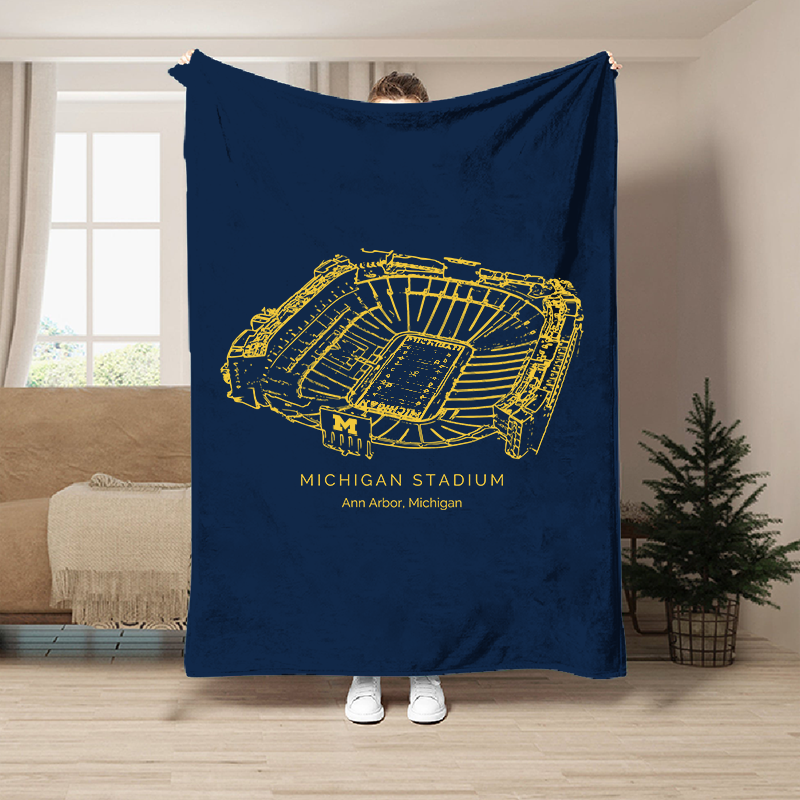 Custom Stadium Blanket Michigan Stadium - Michigan Wolverines football, College Football Blanket