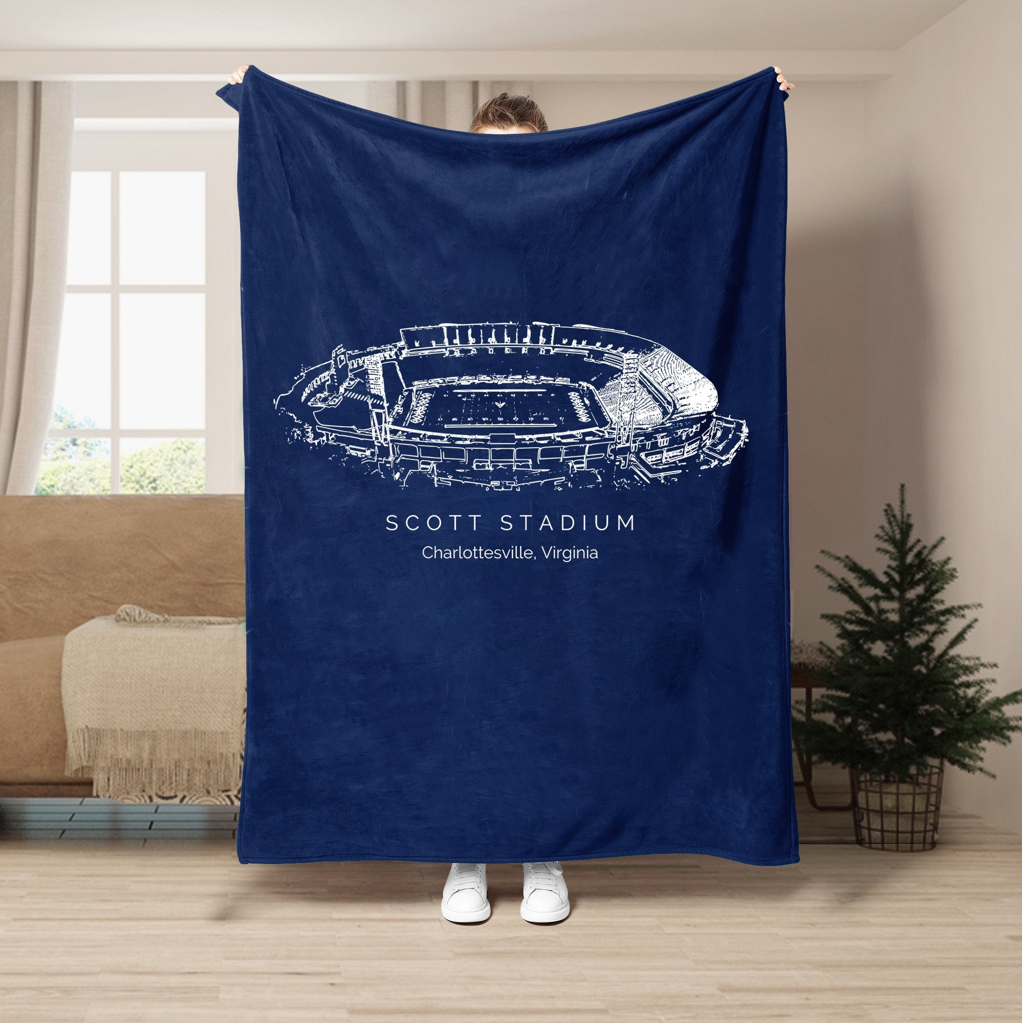 Custom Stadium Blanket Scott Stadium - Virginia Cavaliers football,College Football Blanket