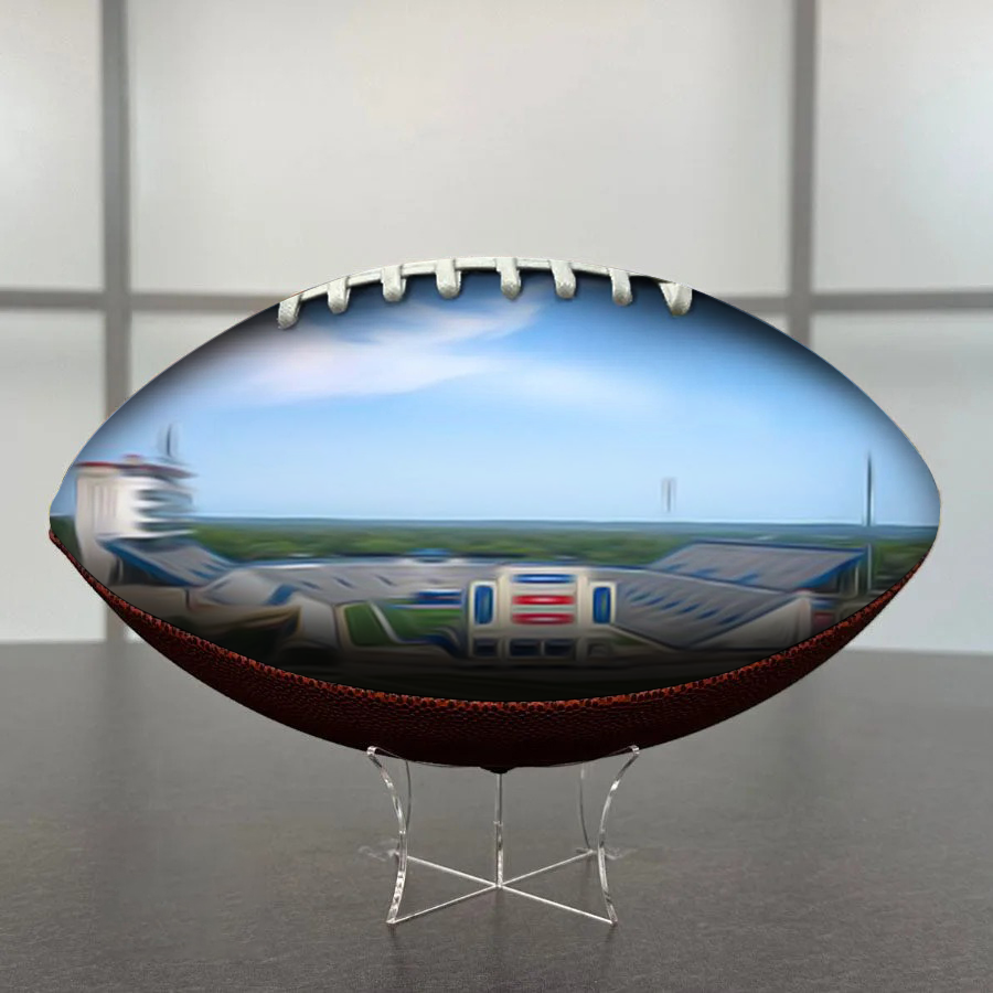 Memorial Stadium (David Booth Kansas ) Football University Series | Custom Footballs for a College Football Fan