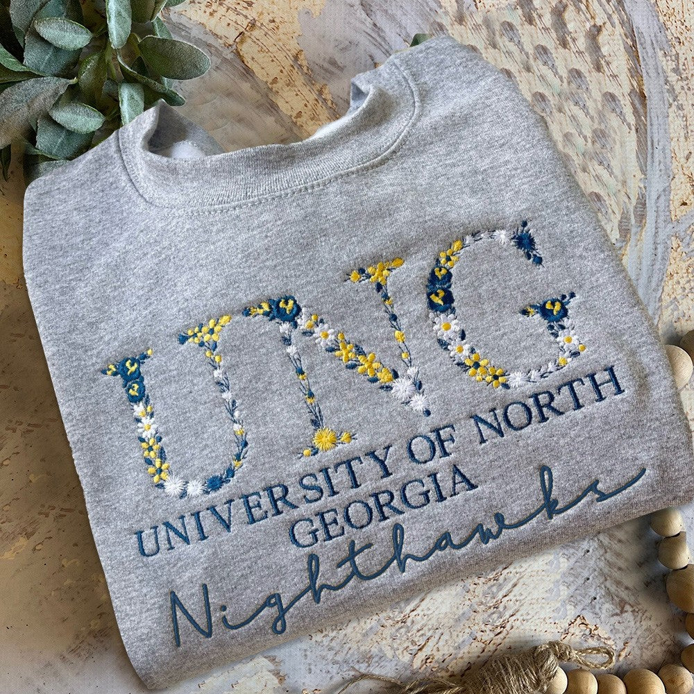 Custom Embroidered Floral Letter College Sweatshirt Hoodie For Graduation Best Sorority Gift For Friends