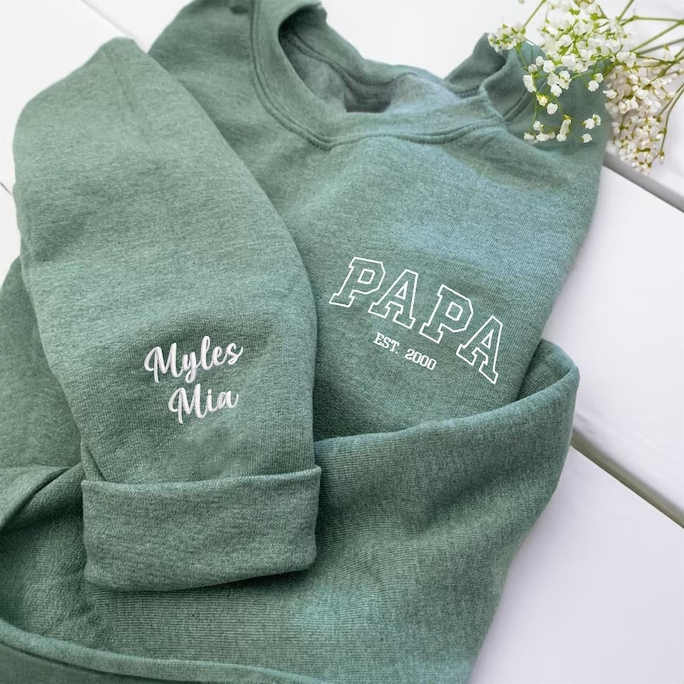 Custom New Daddy Embroidered Sweatshirt | Father's Day Gift