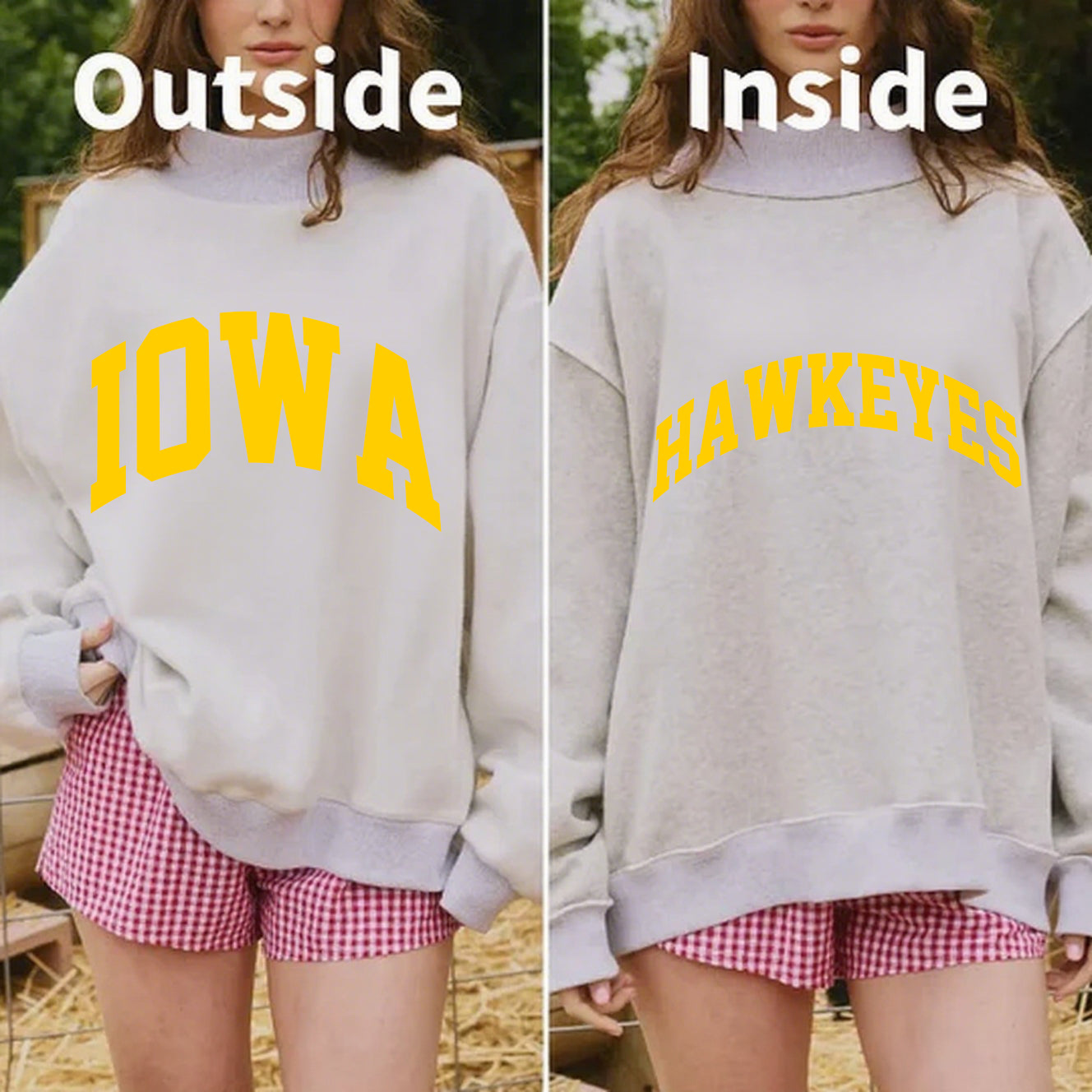 Iowa/Hawkeys Game Day Mock Neck Reversible Sweatshirt