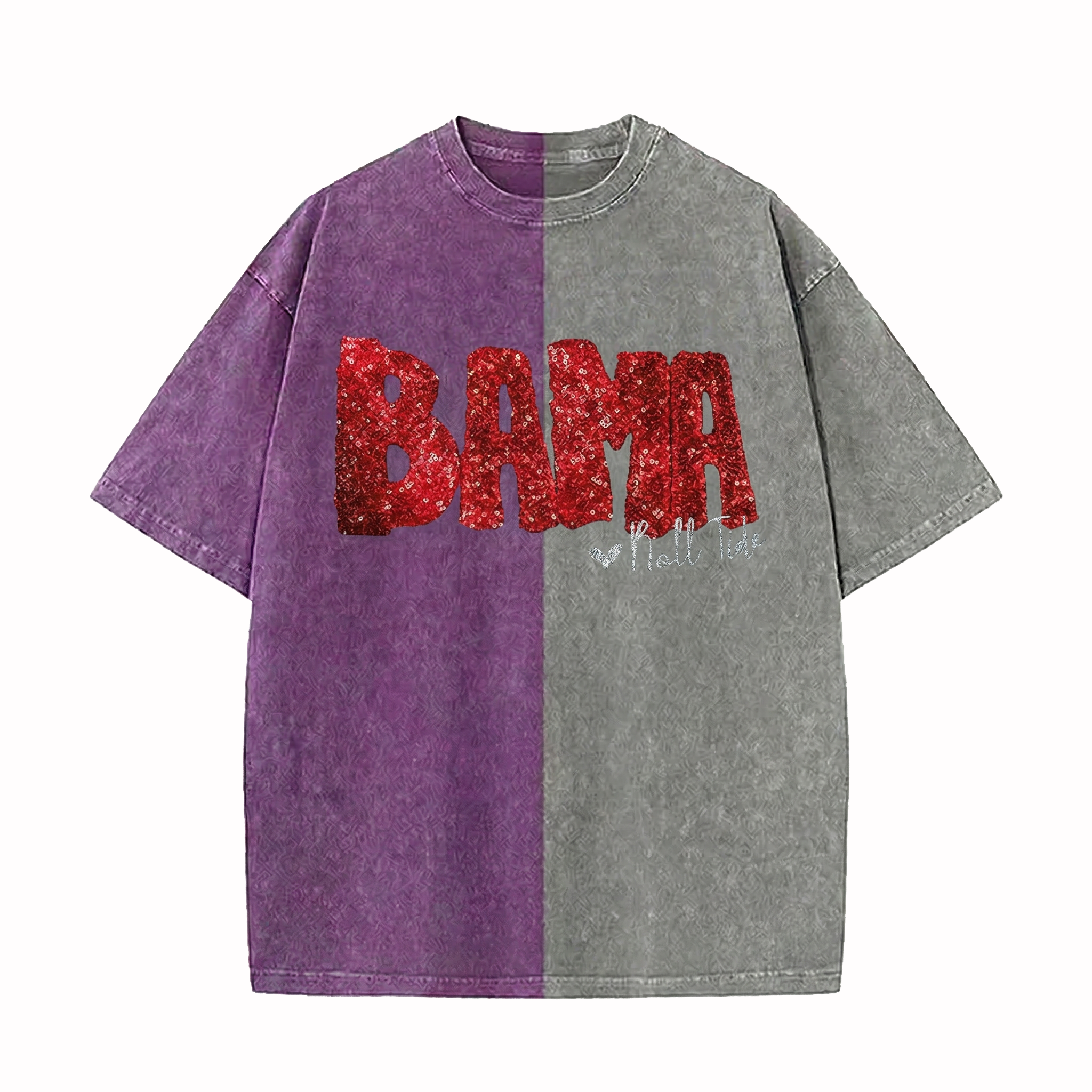 Custom Personalized Sequin Applique Gameday Team Name Mascot Two Tone T-shirt | Gifts for Sports Mom