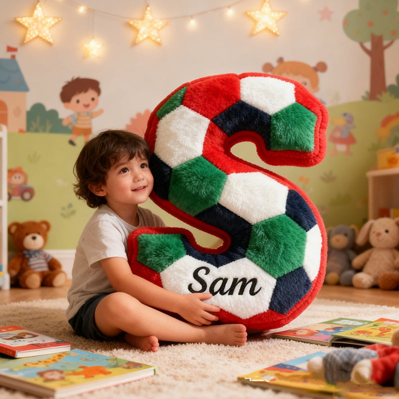 Personalized 2026 World Cup Soccer Letter Pillow With Custom Name For Soccer Fans