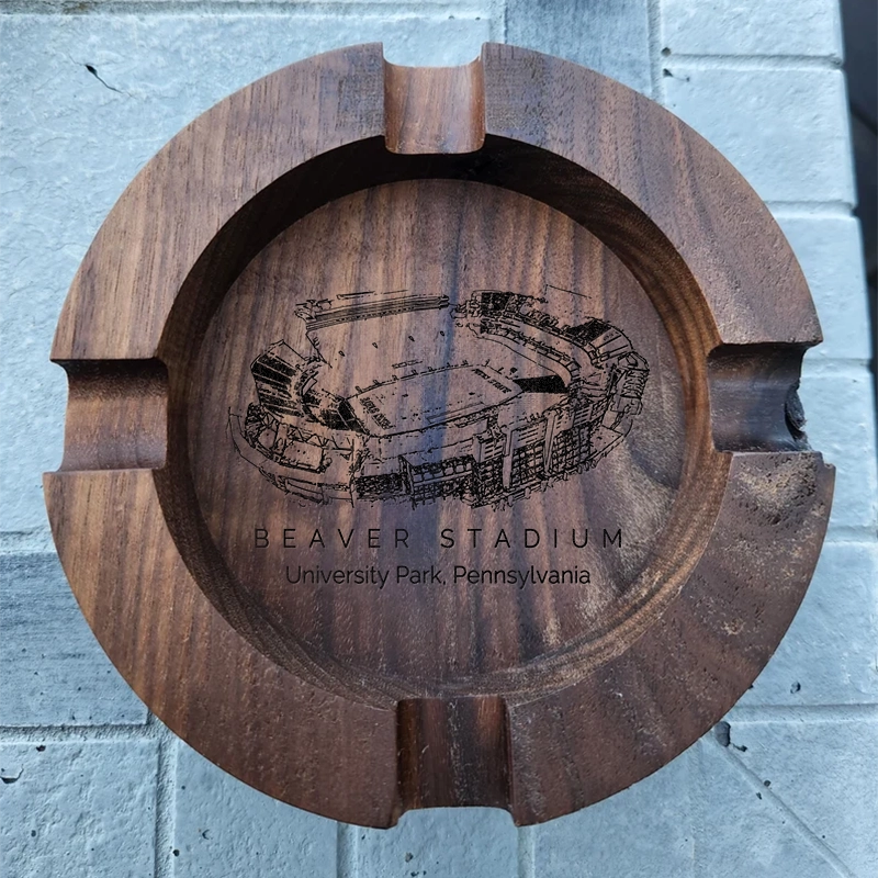 Beaver Stadium Walnut Cigar Ash Tray | Christmas Gift for dad and grandpa