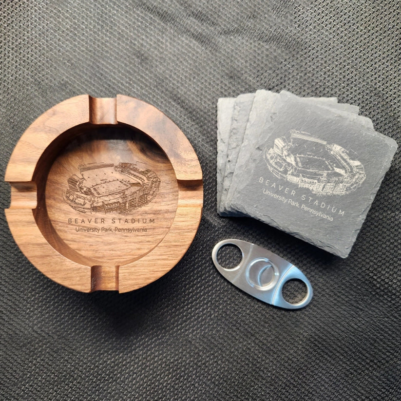 Beaver Stadium Walnut Cigar Ash Tray | Christmas Gift for dad and grandpa