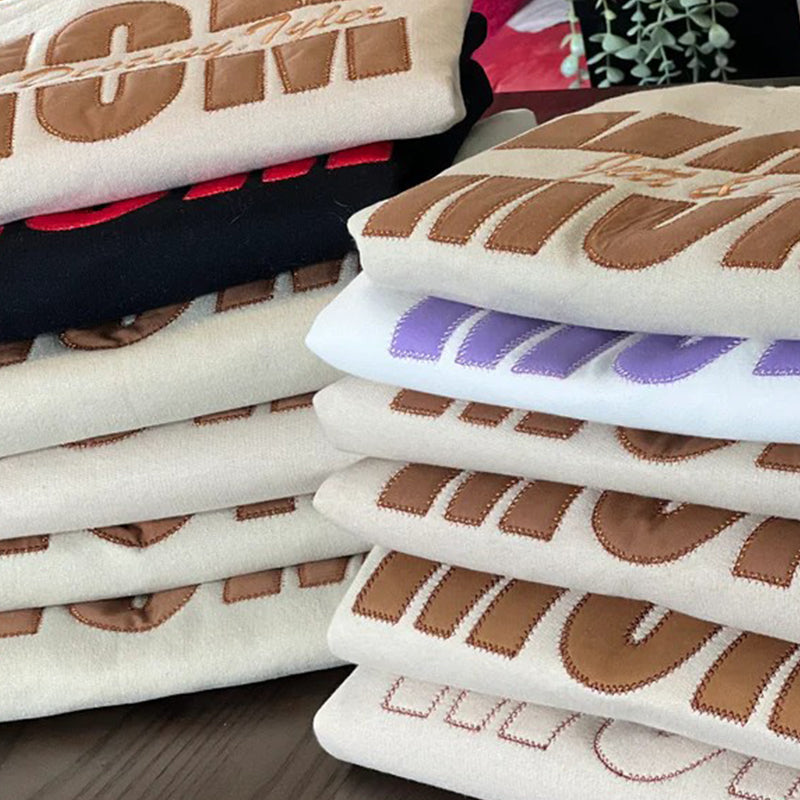 Custom Personalized Embroidered Sequin Mom Sweatshirt | Mother's Day Gift