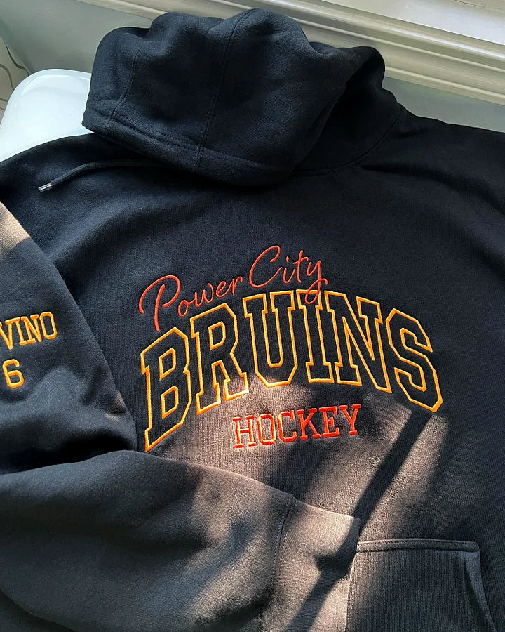 Custom Team Embroidered Sweatshirt With Name And Number On The Sleeve