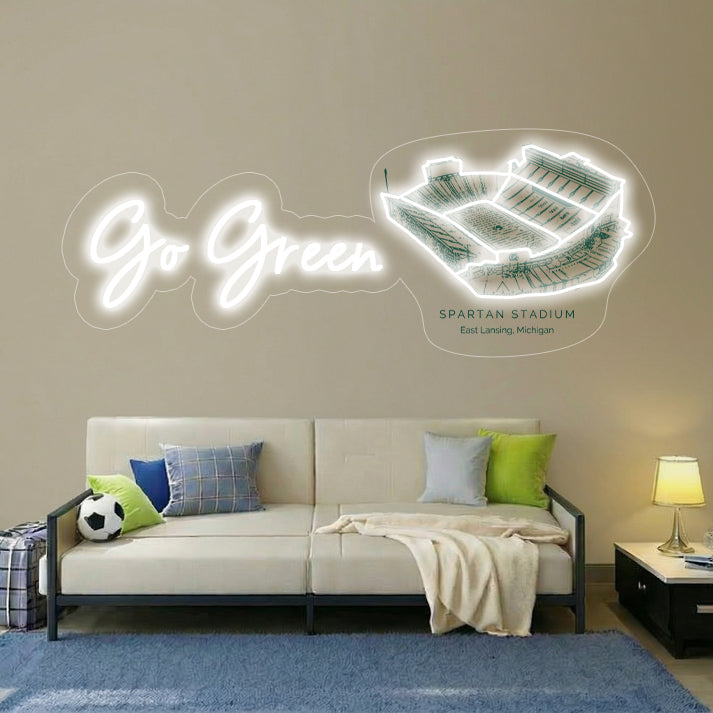 Spartan Stadium LED Neon Light | Game Day, Christmas for Sports Fans