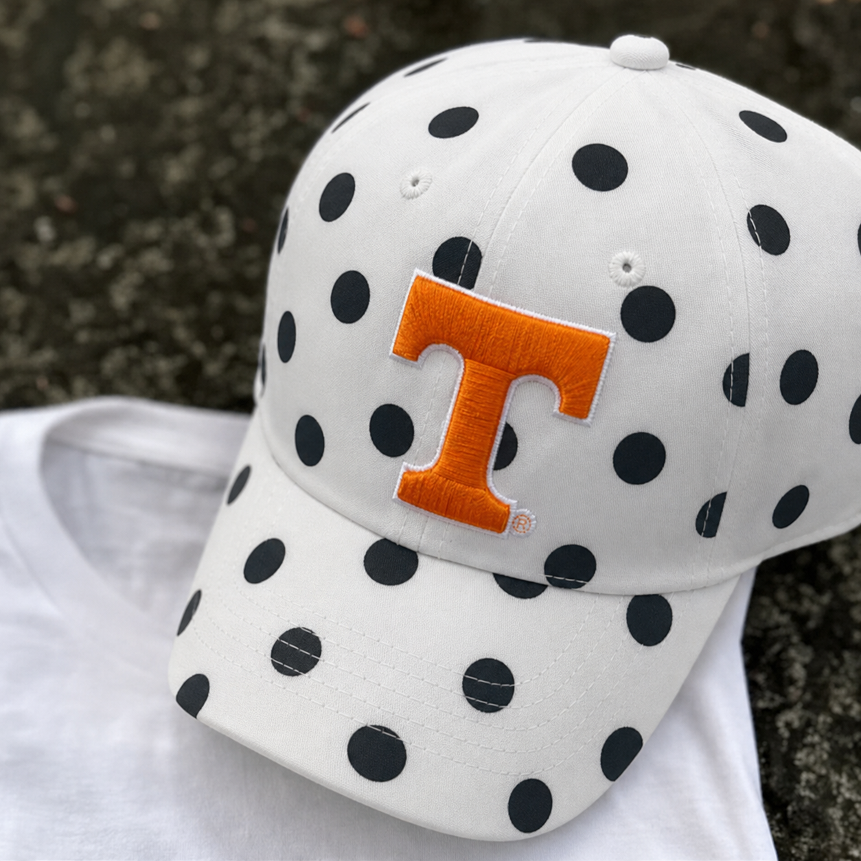 Personalized State Initial Polka Dot Baseball Cap – Custom Letter Game Day Hat | Game Day Wear