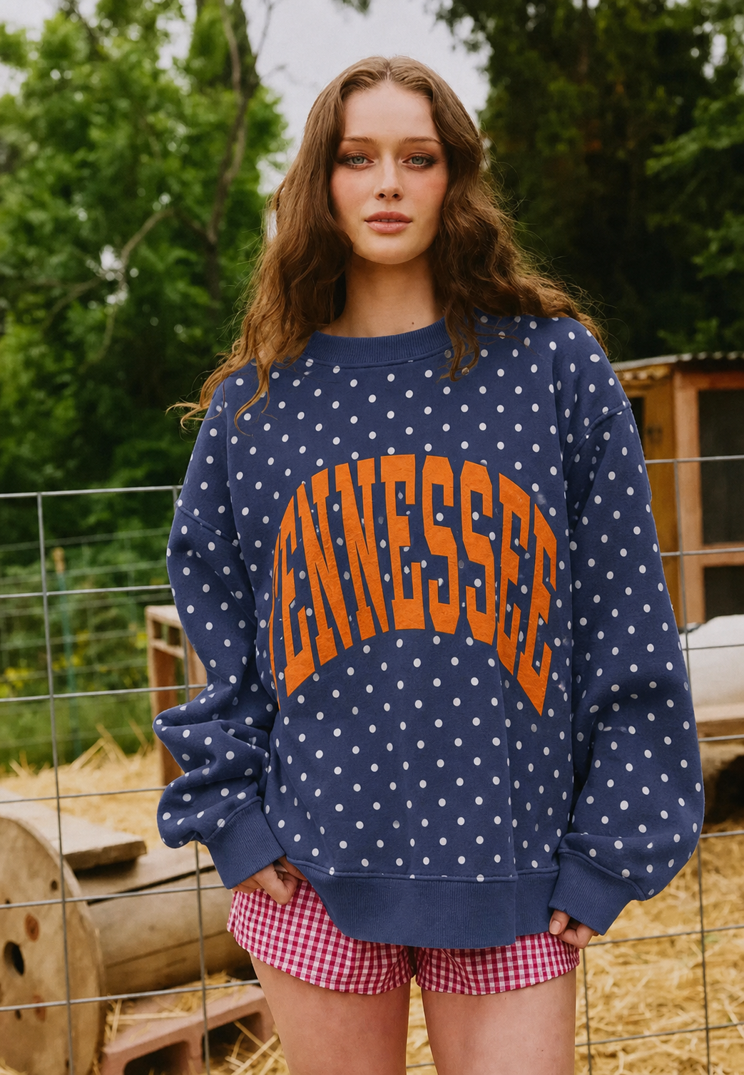 Custom College Team Name Stand-up Collar Polka Dot Sweatshirt | Sports Gifts